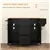 Solid Wood Drop Leaf Kitchen Island with 3 Drawers & Towel Rack, Black