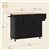 Solid Wood Drop Leaf Kitchen Island with 3 Drawers & Towel Rack, Black