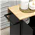 Solid Wood Drop Leaf Kitchen Island with 3 Drawers & Towel Rack, Black