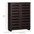 Slim Shoe Cabinet - Ample Storage for 15 Pairs - 5-Tier - Dark Brown