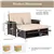 Multifunction Patio Rattan Sofa Backrest Footstool Set