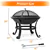 ToyTexx 22 Inch Round Fire Pit with Cover BBQ Grill