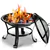 ToyTexx 22 Inch Round Fire Pit with Cover BBQ Grill