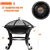 ToyTexx 22 Inch Round Fire Pit with Cover BBQ Grill