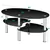 3 Tier Glass Oval Coffee Table Black