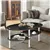 3 Tier Glass Oval Coffee Table Black