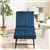 Velvet Tufted Accent Chair with Ottoman, Adjustable Backrest