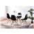 Round Lacquered Eiffel 5P Pc Dining Set w Black Eiffel Chairs