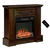 Electric Fireplace w/ Mantel, Freestanding Heater Corner Firebox, Brow