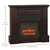 Electric Fireplace w/ Mantel, Freestanding Heater Corner Firebox, Brow