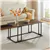 Coffee Table, Metal Frame, Wood Top – Adjustable Feet, Easy Assembly