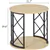 Round End Table with Shelf, Metal Frame, Wood Top - for Home, Office