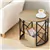 Round End Table with Shelf, Metal Frame, Wood Top - for Home, Office