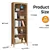 Brown 5-Tier Wooden Bookcase, 167 cm - Open Shelves for Home, Bedroom