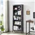 Black 5-Tier Wooden Bookcase, 167 cm - Open Shelves for Home, Bedroom