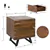 ODIKA Side Table, Cartography Cube Side Table with 2 Drawers for Home