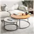 ODIKA 2-Piece Nesting Coffee Tables, 2-Tone Wood and Metal Frame Home