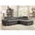 Gray Polished Microfiber Sectional Sofa W/Pull-Out Bed