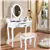 Oval Mirror Vanity Set -White