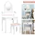 Oval Mirror Vanity Set -White