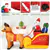 7.5 Feet Inflatable Santa with Double Deer and Sled