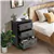 Tri-Drawer Wooden Side Table - Black