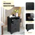 Tri-Drawer Wooden Side Table - Black