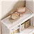 Mobile Storage Cabinet with Transparent Doors, Open Shelves, 360 Wheel