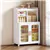 Mobile Storage Cabinet with Transparent Doors, Open Shelves, 360 Wheel