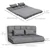 Convertible Floor Sofa Bed with 9-Position Backrest & Pillows – Grey