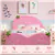 Twin Size Kids Upholstered Strawberry Pattern Toddler Bed