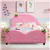 Twin Size Kids Upholstered Strawberry Pattern Toddler Bed