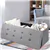 43.5 Inch Fabric Folding Storage Chest Ottoman