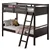 Twin Over Twin Bunk Bed with Ladder and Guard Rail