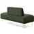 56.3' Modern Armless Loveseat, Teddy Fabric Upholstery,Green