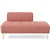 56.3' Modern Armless Loveseat, Teddy Fabric, Gold Legs, Pink.