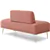 56.3' Modern Armless Loveseat, Teddy Fabric, Gold Legs, Pink.