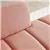 56.3' Modern Armless Loveseat, Teddy Fabric, Gold Legs, Pink.