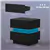 Bedside Table w/ Charging Station, LED Light Modern Nightstand, Black