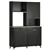 71' Freestanding Kitchen Pantry, Modern Storage Cabinet, Black