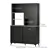 71' Freestanding Kitchen Pantry, Modern Storage Cabinet, Black