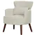 Modern Armchair with Solid Wood Legs - Cream White