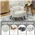 Modern Armchair with Solid Wood Legs - Cream White