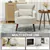 Modern Armchair with Solid Wood Legs - Cream White