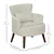 Modern Armchair with Solid Wood Legs - Cream White