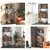 5-Tier Bookshelf with Doors, Rustic Wood Industrial Bookcase for Home