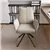 Modern Beige Upholstered Swivel Office Chair with Metal Legs