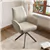 Modern Beige Upholstered Swivel Office Chair with Metal Legs