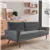 Velvet Sofa, 68 inch Mid Century Modern 3-Seater Sofa with 2 Pillows