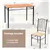 5 Pieces Dining Set Wooden Table and 4 Cushioned Chairs